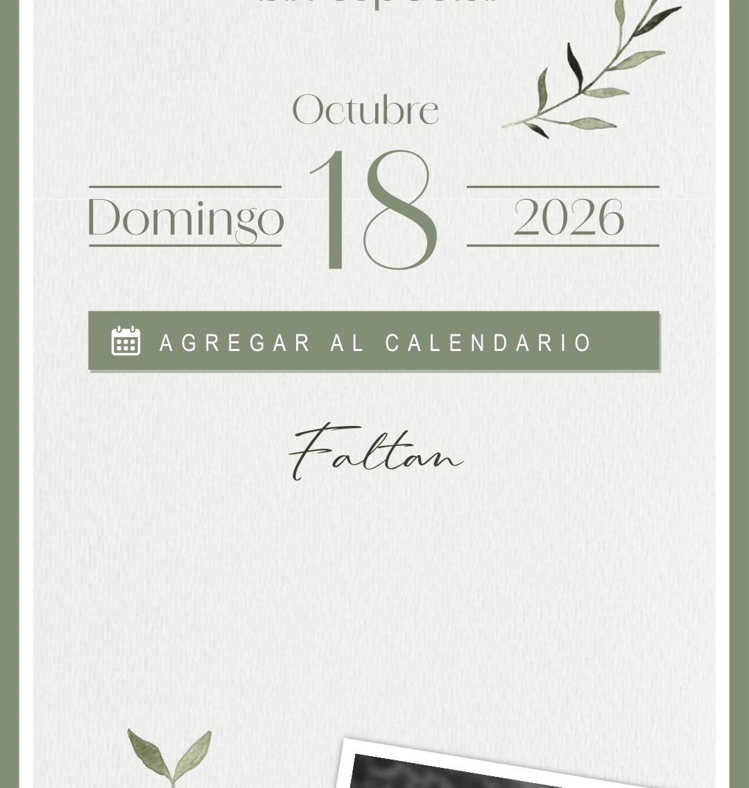 Domingo 18 Octubre 2026. Faltan...